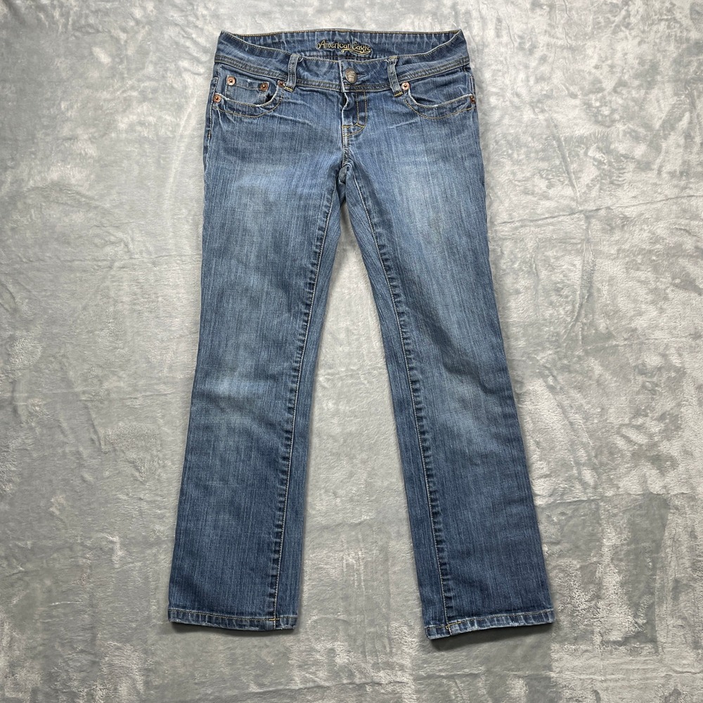 American Eagle Outfitters‎ Womens Jeans Low Rise Bootcut Medium Wash Size 2 Reg